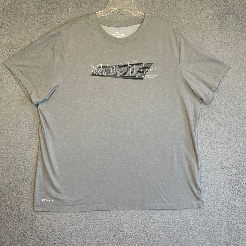 Nike Dri-FIT Just Do It Tee T-Shirt Men's XXL Extra Extra Large Gray
